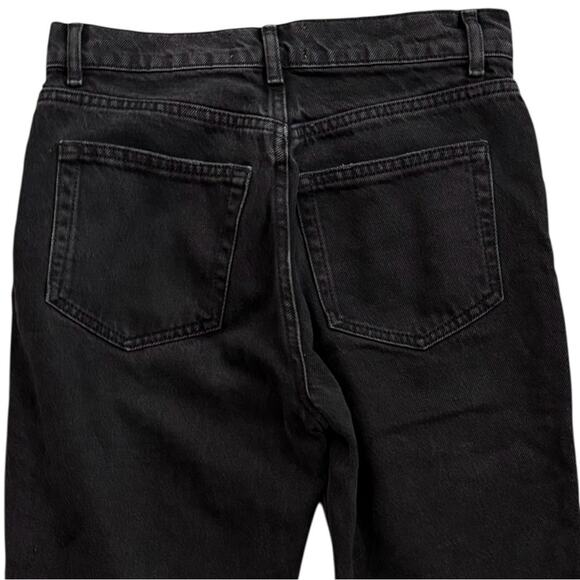 REFORMATION Cynthia High Rise Straight Jeans Black Lagoon Destroyed Size 25 - Picture 8 of 13